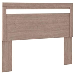 Signature Design by Ashley Flannia Modern Platform Headboard ONLY, Queen, Grayish Brown