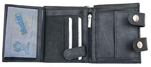 FLW Spacious Black Biker's Genuine Leather Wallet with a Chain3