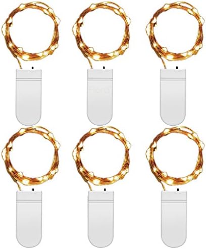 Floro Fairy String Lights, 7.2 Feet, for Dog & Cat Funeral, Memorial, Halloween, Battery LED, Copper Wire Lighting, Warm White Light Bulbs, Indoor or Outdoor Decor