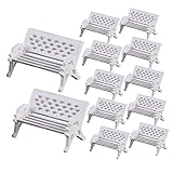 WOONEKY 20pezzi Mini Da in Modellini Decorativi Panchine Da Giardino in Miniatura Per Decorazioni Mini Case Scene Miniatura Lampade e Panchine Giardino