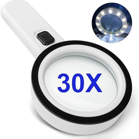 JUOIFIP Loupe 30X avec LED Cover