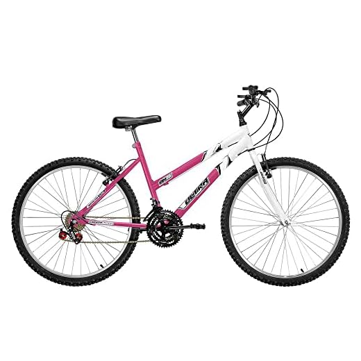ULTRA BIKE Bicicleta Bikes Bicolor Feminina Aro 26 – 18 Marchas Rosa/Branco
