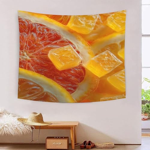 Tapisserie Art Mural Citrus 3D MJFCoin grand tissu déco de chambre