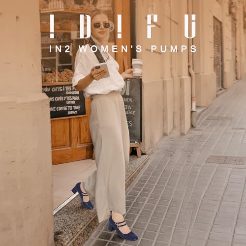 IDIFU IN2 Mary Jane Shoes Women Dress Shoes Women's Pumps Chunky Low Block Heels Square Closed Toe Strappy Wedding Business Bride Comfortable Short Graduation Two Strap Cute Vintage Heels Pumps Shoes2