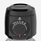 SUPERLEX Freidora de grasa profunda de 1 litro con termostato ajustable (0-190 °C),compacta y fácil de