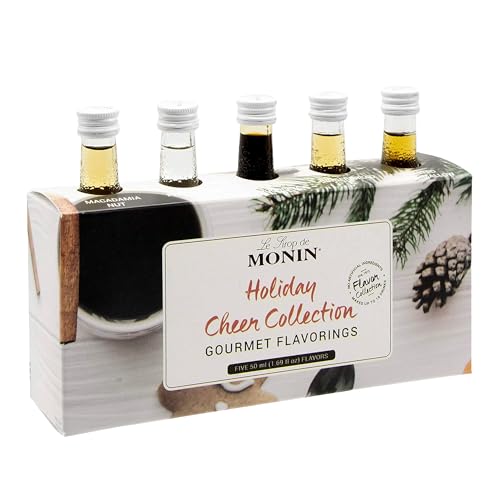 Monin - 5 Flavor Holiday Cheer Collection: Macadamia Nut, Peppermint, Cookie Butter, Toasted...