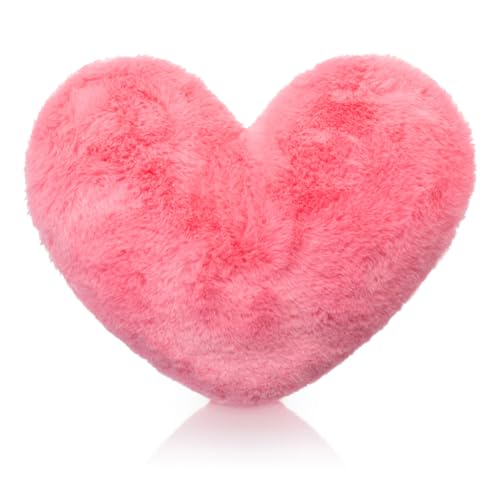Brandsseller Cojín en Forma de Corazón de Felpa 40 x 30 cm - Cojín Decorativo y Acogedor, Regalo romántico para Cumpleaños, San Valentín o el Día de la Madre - Ideal para Sofá y Cama - Rosa