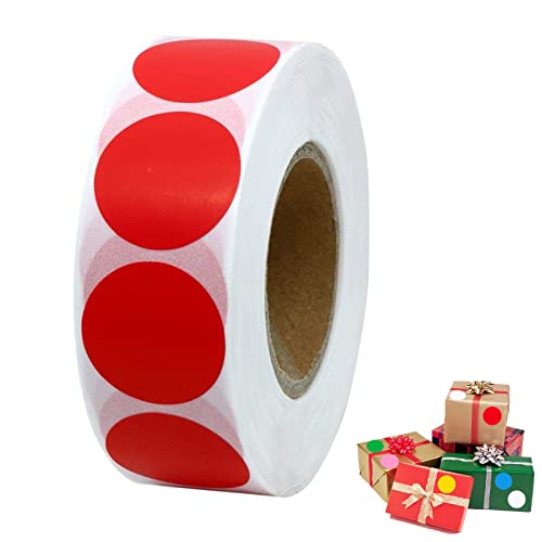 Yetaha Rouge Autocollants de Point Cercle Étiquettes Rondes en Papier Naturel Amovible Étiquettes Adhésives Rondes 500 Pièces Décoration pour Carnets, Calendriers, Enveloppes 2,5 cm Cover