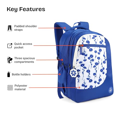 Image of Nasher Miles Polyester Backpack | Ideal for Preschool, Kindergarten, College, School, Office& Travel | Toddler, Girls, Boys, Men, Women