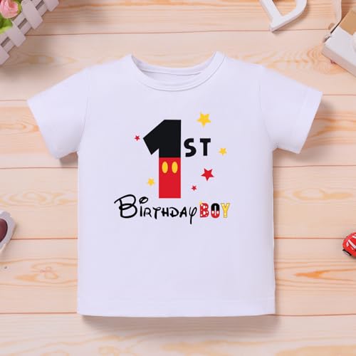 IBTOM CASTLE Baby Boys 1st Birthday Outfit Jungle Safari & Space & Farm Top Shirt Shorts Crown 3PCS Cake Smash Clothes Set4