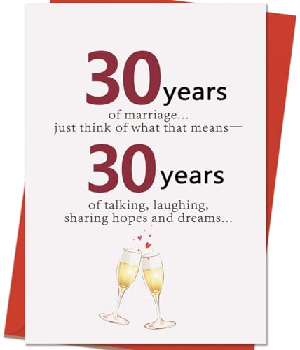 Mcduldul 30th Anniversary Card Gifts for Women Men | Funny 30 Years Aday Gifts for Couple Husband Wife | Celebration Thirty Wedding Anniversary Decorations