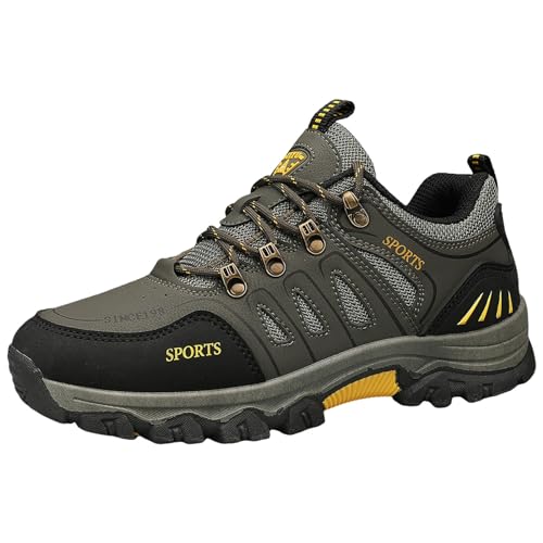 Hiking Shoes for Men Outdoor Comfort Steel Toe Lace Up Sneakers with Arch Support Fashion Orthopedic Cushioned Work Shoes