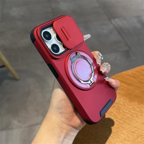 RNOZX iPhone 16 Pro Max�p�X���C�h���J�����ی�P�[�X�����O�}�O�l�b�g�u���P�b�g�z���_�[�ϏՌ��A�[�}�[�J�o�[�iiPhone 16 Pro Max�p/���b�h�j