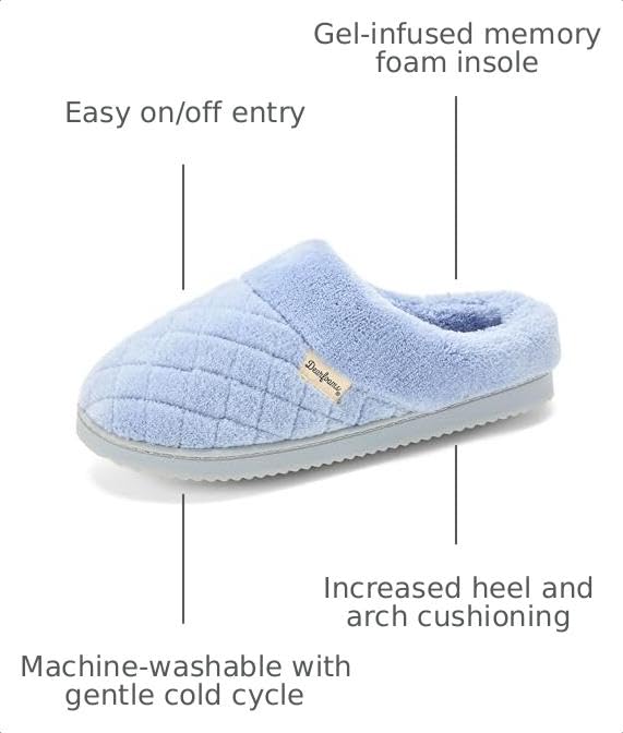 Image of Dearfoams Women's Memory Foam House Slippers - Libby Terry Clog With Wide Widths