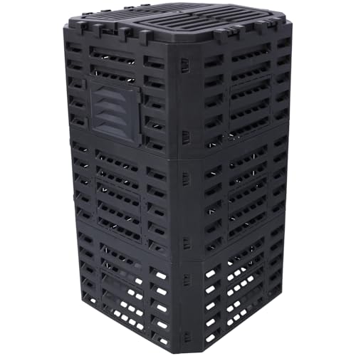 Garden Composter Bin Made from Recycled Plastic – 132 Gallons (500Liter) Large Compost Bin - Create Fertile Soil with Easy Assembly, Lightweight, Aerating Outdoor Compost Box