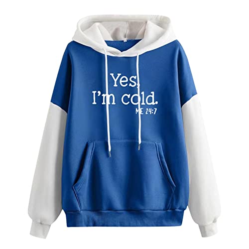 Skang Pullover Damen Brief Print Hoodie Langarm Kapuzenpulli Top Kordelzug...