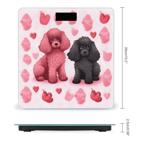 Báscula digital para cuerpo Pink Poodles Dogs hasta 180 kg miniatura 2