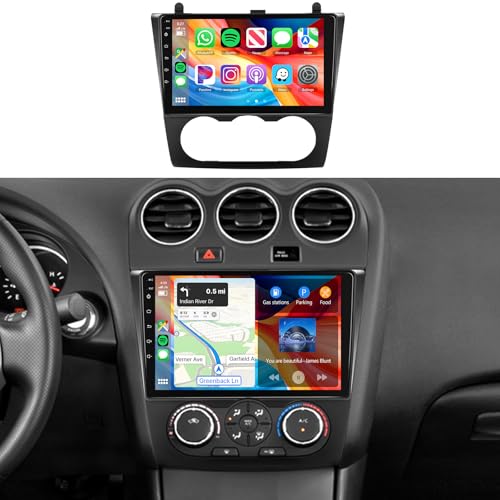 5Ghz WiFi Car Radio Stereo for Nissan Altima 2008-2012 (Manual A/C) 2+64G, 9' Touch Screen/Android 15/Wireless CarPlay/Android Auto/DSP EQ/GPS Navigation/Bluetooth/FM/RDS/SWC/HD Backup Camera