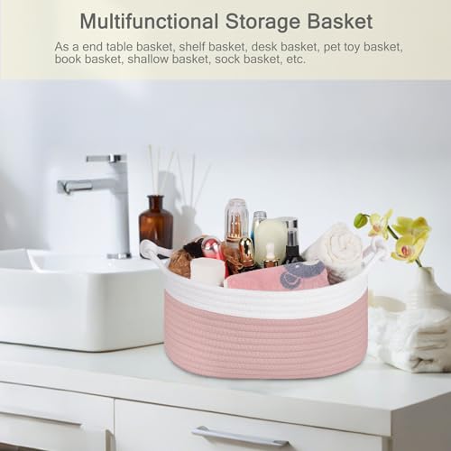 Image of Small Empty Gift Basket with Bag & Ribbons, White & Dusty Pink
