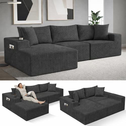 EconoHome Boneless Cloud Sectional Sofa - Plush Deep Seat...