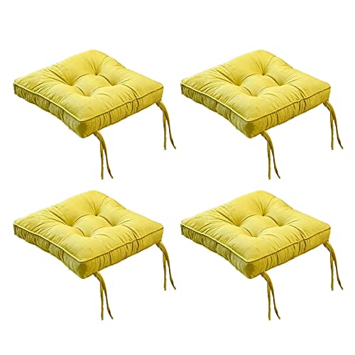 Cojines de terciopelo para silla de comedor cuadrados de espuma extra gruesa lavables 2