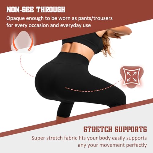 SINOPHANT Capri Leggings for Women - 2 Packs Buttery Soft Yoga Pants for Gym Athletic4