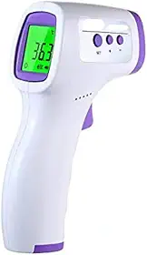 Termômetro Infravermelho Digital para Testa Corpo Líquidos e Alimentos com Visor LCD e Alarme de Febre 3 em 1 Sem Contato Alta Precisão Premium