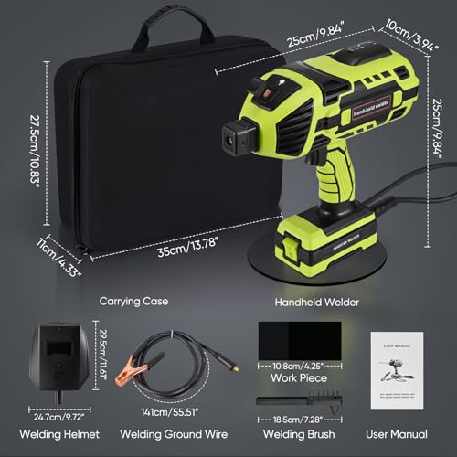 Upgraded Welding Machine, 220V Handheld Welder with IGBT Inverter 6 Variable Current Adjustment,20-120Amp Adjustable Output Current,Suitable for 3/32″- 1/8″ (2.5-3.2mm) Welding rods (Green)