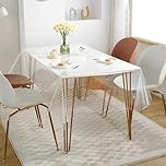 IBEQUEM Clear PVC Tablecloth, Waterproof/Oil Proof Heavy Duty Transparent Table Cover, Thick Plastic Wipe-able Rectangle Table Protector for Dining Table Kitchen Picnic (Square 140 * 200cm)