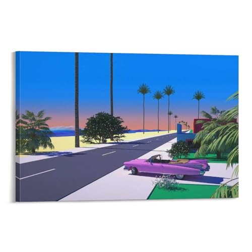 Poster rétro Hiroshi Nagai sunset pour un salon style vintage moderne 60x90 cm