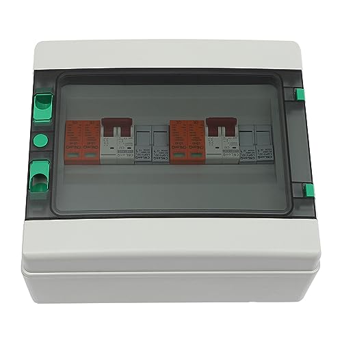 Image of PV Combiner Box, 2 String Solar Combiner Box with 32A Current Fuse, Surge Protective Device Air Circuit Breaker for On/Off Grid Solar Panel System