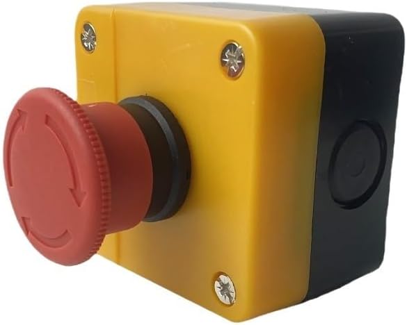 22mm Red Mushroom Head Emergency Stop Push Button Switch Enclosure Protective Control Box