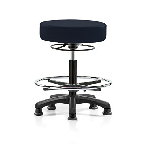 Image of Perch Stationary Life Height Adjustable Stool with Foot Ring | Medium Bench Height 20.5-28 inch | Imperial Fabric