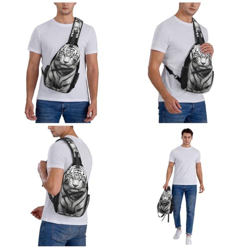 Bolso Bandolera Cruzado Negro y Blanco Unisex miniatura 7