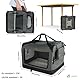 VOUNOT Hundebox faltbar, Transportbox Katze Hunde, Hundetasche, Oxford-Gewebe, Netzstoff, Atmungsaktiv, Transportabel, Metallrahmen, mit Griffen, Taschen, 60x44x44cm M, Grau