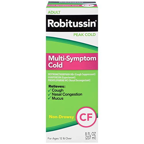 Robitussin Adult Multi-Symptom Cold Liquid 8 oz (Pack of 2)