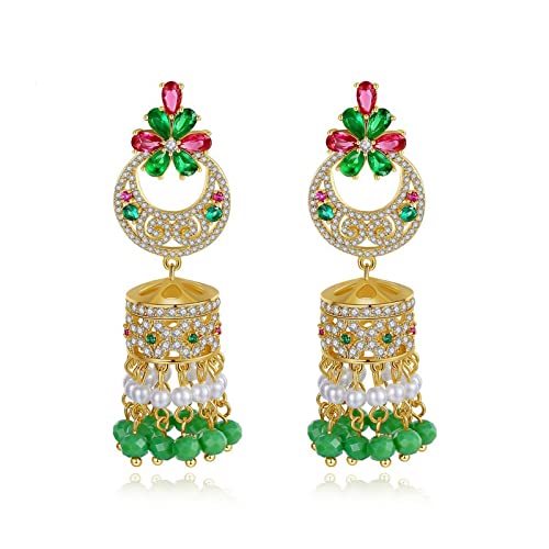 Boucles d'oreilles cloche plaqué or et zircones le bijou brillant sans allergies