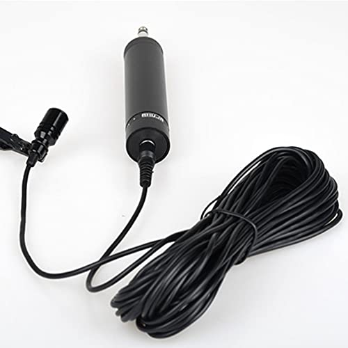 EXCEART Kit de Microfone de Lapela Lapela Clip- on Lav Mic para O Desempenho 10M Fio Condensador Omn