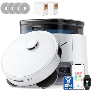 Lefant LiDAR Robot Vacuum and Mop, 12000Pa Suction, 90-Day Self-Emptying, Obstacle Avoidance, Auto Mop Washing&Drying, All-in-One for Pet Hair Carpet, 5G WiFi Alexa/APP/iWatch Control, M3