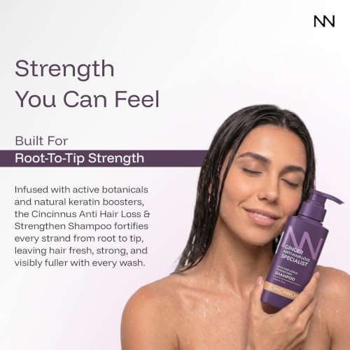 Image of Cincinnus Ginger Anti Hair Loss & Strengthening Shampoo with Camellia & Keratin | Reduces Hair Fall, Strengthens Roots | Daily Care for Weak, Thinning Hair | Growth Support(500ml)