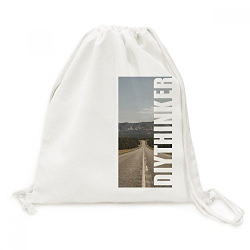 Sac à dos voyage en toile avec cordon sac de randonnée ciel forêt