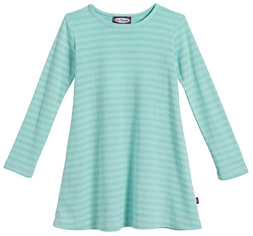 Image of City Threads Girls' 100% Cotton Long Sleeve Dress - Active Kids School, Playing, Parties - Made in USA