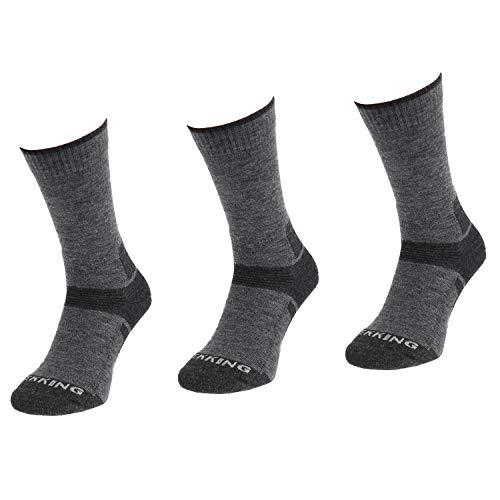 Comodo Lot de 3 Paires de Chaussettes de Trekking pour Homme et Femme 50% Laine mérinos, TRE3 - D.Gray/Gray, 35-38 Cover