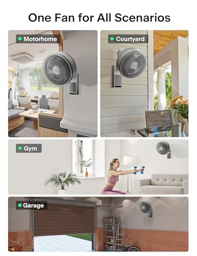 Image of PELONIS 14 inch Wall Mount Fan with Remote Control, Oscillating Fan with 26ft Powerful Airflow, 3 Speeds & 3 Modes, Auto 90 Horizontal & 68 Vertical Tilt, Indoor, 36dB, Ideal for Home, Garage, Gym