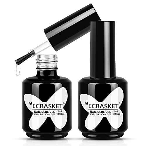 Ecbasekt Gel Nail Gl Ue 15Ml 2Pcs, U V Nail Gl Ue Curing Needed, Multi-Functional Gel Gl Ue For Nails, Nail Gl Ue Gel For Nail Tips Extension #TOP26