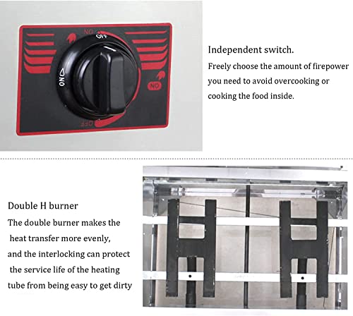 Professionelle kommerzielle Doppeltank-Gasfritteuse, Edelstahl-Restaurant-Küche-Tischplatten-Pommes-Fritteuse, Outdoor-Camping-tragbare Propan-LPG-Fritteuse, Friteuse mit Korb und Deckel – Bild 8