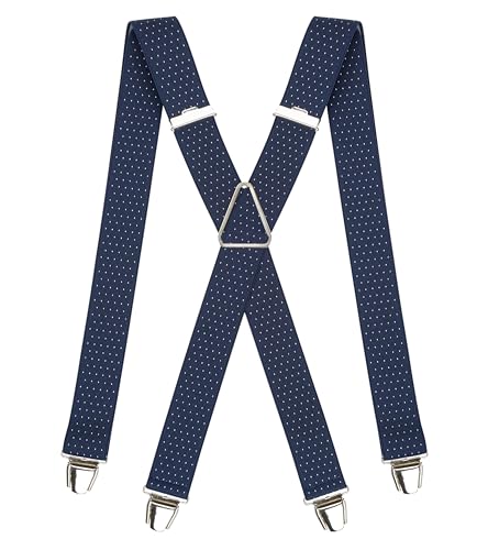 PIERROT Hängslen för män med mycket starka klämmor - Justerbara och elastiska hängslen i en storlek - Hängslen för herrbyxor med kraftig belastning - Livstidsgaranti