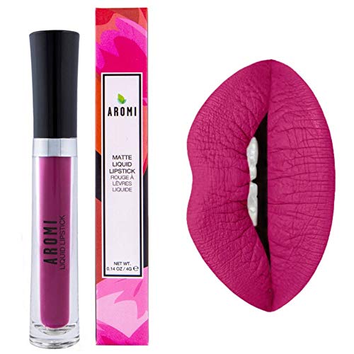 Aromi Liquid Lipstick -Matte Finish | Vegan & Cruelty-Free, Lightweight, Waterproof, Bright Pink, Purple Lipstick | (Forbidden Fuchsia) #TOP20