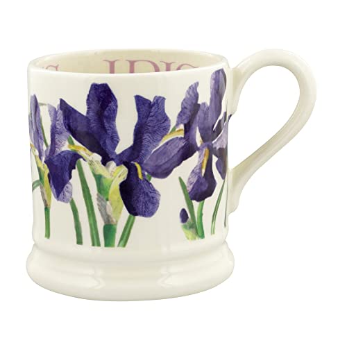 Emma Bridgewater Large Mug 1/2 Pint Ceramic Coffee Mug Large - Stoneware Mug Cappuccino Latte Coffee Tea Cup - Beautiful Mugs Birthday Gift - Coffee Mug Blue Iris