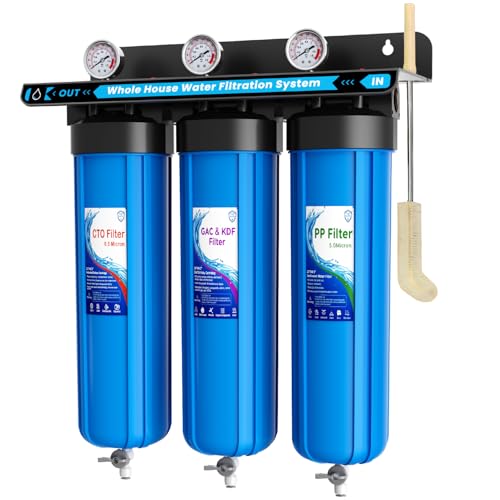 Whole House Water Filter System, 3-Stage Whole House Water Filtration System, with 20